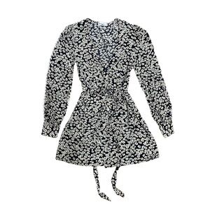 Revolve Privacy Please “Dakotah” Black Daisy Floral Pattern Button Up Mini Dress